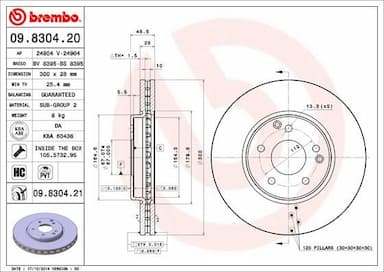 Bremžu diski BREMBO 09.8304.21 1