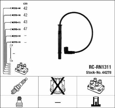 Augstsprieguma vadu komplekts NGK 44278 1