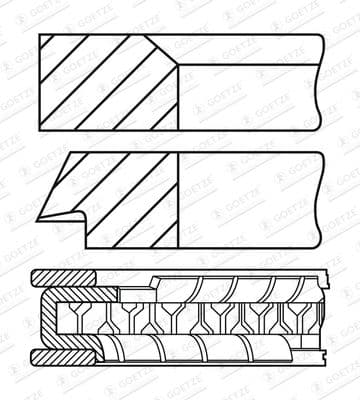 Virzuļa gredzenu komplekts GOETZE ENGINE 08-446000-00 1