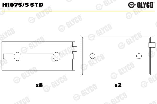 Kloķvārpstas gultnis GLYCO H1075/5 STD 1