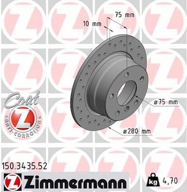 Bremžu diski ZIMMERMANN 150.3435.52 1