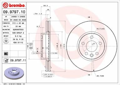 Bremžu diski BREMBO 09.9797.11 1