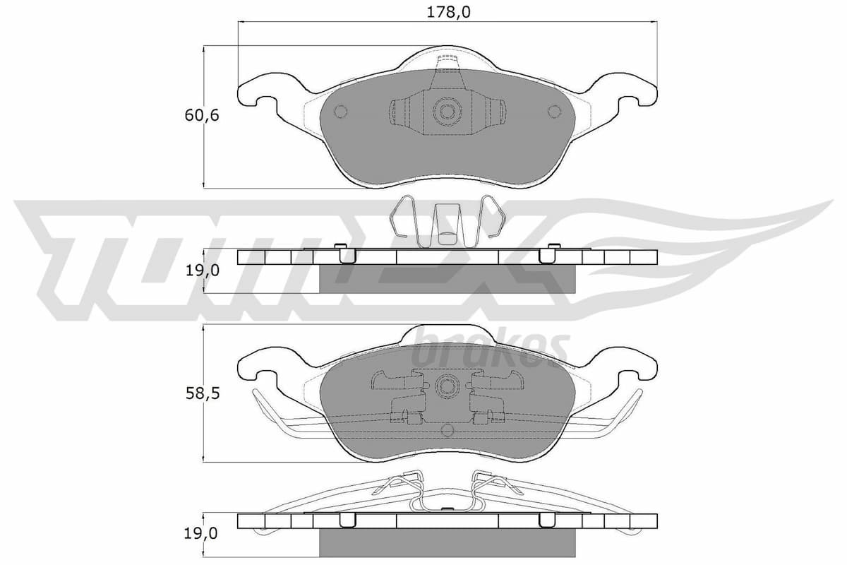 Bremžu uzliku kompl., Disku bremzes TOMEX Brakes TX 12-17 1