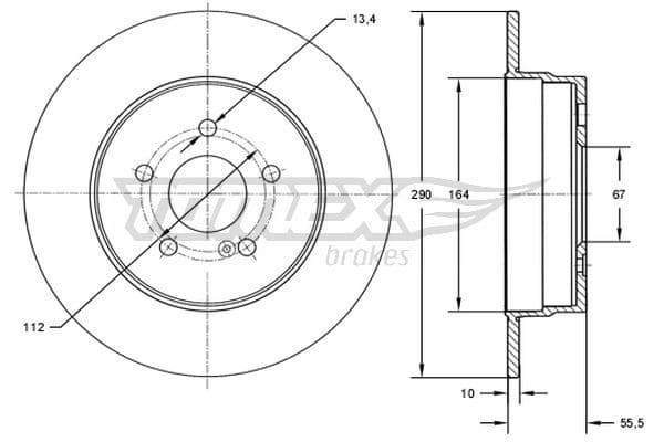 Bremžu diski TOMEX Brakes TX 73-10 1