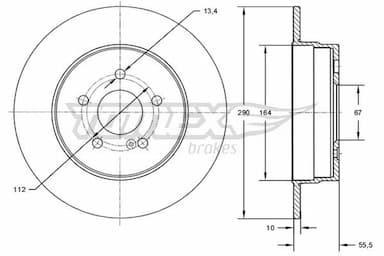 Bremžu diski TOMEX Brakes TX 73-10 1