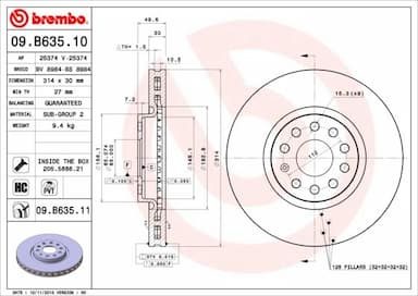 Bremžu diski BREMBO 09.B635.11 1