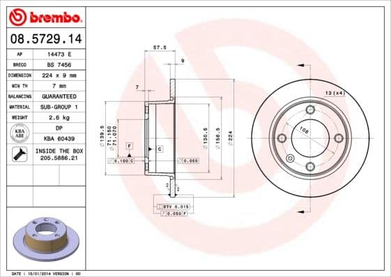 Bremžu diski BREMBO 08.5729.14 1