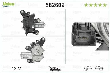 Stikla tīrītāju motors VALEO 582602 1