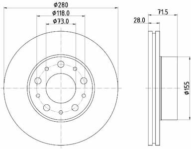 Bremžu diski HELLA 8DD 355 125-421 4