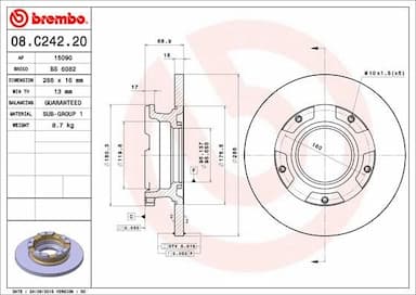 Bremžu diski BREMBO 08.C242.20 1