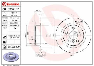 Bremžu diski BREMBO 08.C352.11 1