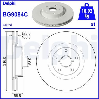 Bremžu diski DELPHI BG9084C 1