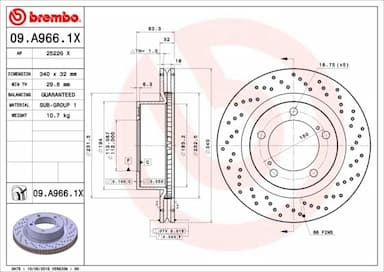 Bremžu diski BREMBO 09.A966.1X 1