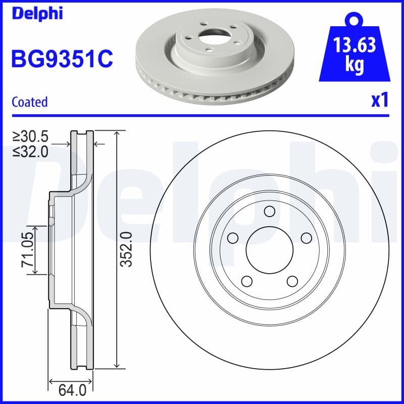 Bremžu diski DELPHI BG9351C 1