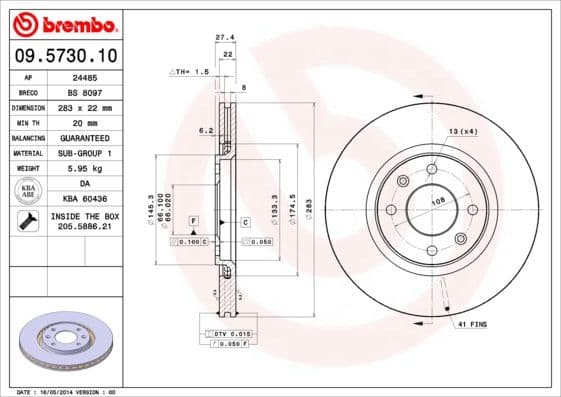 Bremžu diski BREMBO 09.5730.10 1