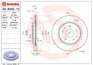 Bremžu diski BREMBO 09.B560.10 1