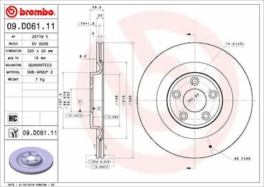 Bremžu diski BREMBO 09.D061.11 1