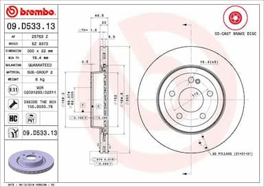 Bremžu diski BREMBO 09.D533.13 1