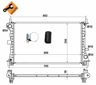 Radiators, Motora dzesēšanas sistēma NRF 509615 4