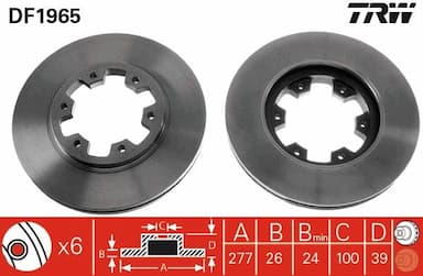 Bremžu diski TRW DF1965 1