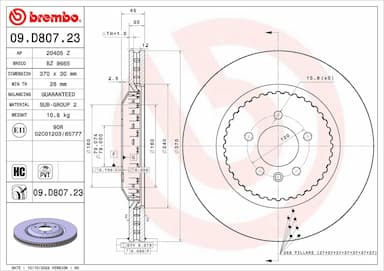 Bremžu diski BREMBO 09.D807.23 1