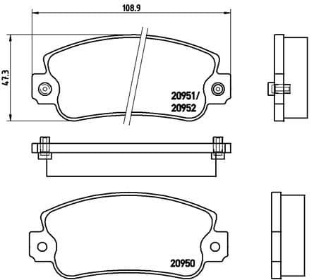 Bremžu uzliku kompl., Disku bremzes BREMBO P 23 013 1