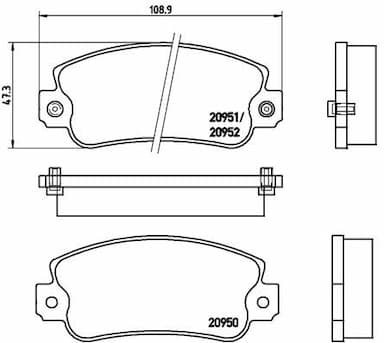 Bremžu uzliku kompl., Disku bremzes BREMBO P 23 013 1