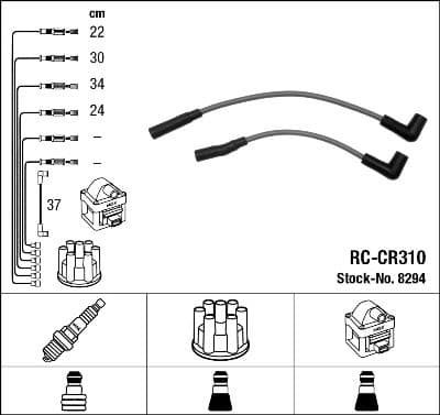 Augstsprieguma vadu komplekts NGK 8294 1