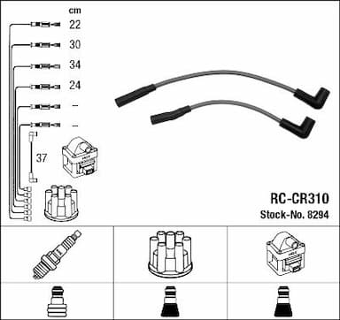 Augstsprieguma vadu komplekts NGK 8294 1