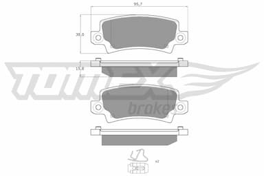 Bremžu uzliku kompl., Disku bremzes TOMEX Brakes TX 13-75 1