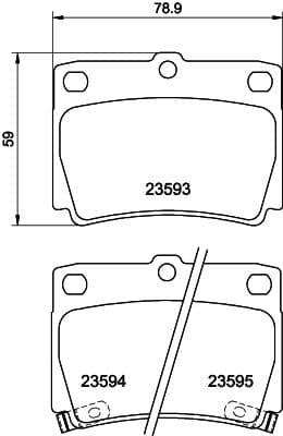 Bremžu uzliku kompl., Disku bremzes HELLA 8DB 355 009-501 1