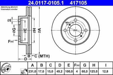 Bremžu diski ATE 24.0117-0105.1 1