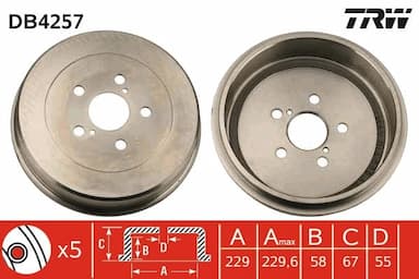 Bremžu trumulis TRW DB4257 1