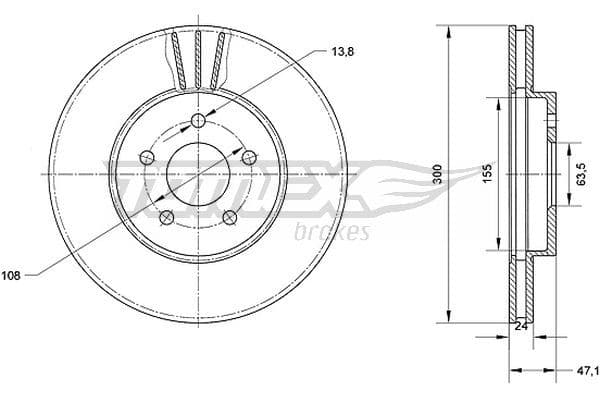 Bremžu diski TOMEX Brakes TX 70-44 1