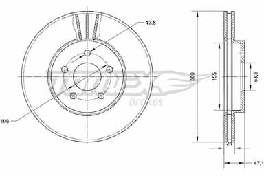 Bremžu diski TOMEX Brakes TX 70-44 1