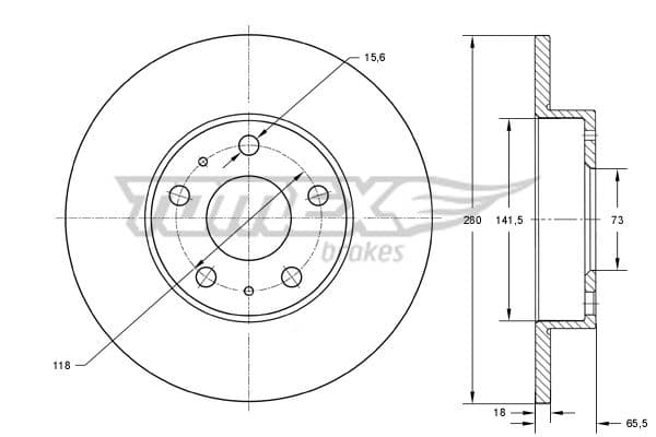 Bremžu diski TOMEX Brakes TX 73-46 1