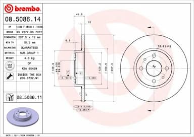 Bremžu diski BREMBO 08.5086.11 1