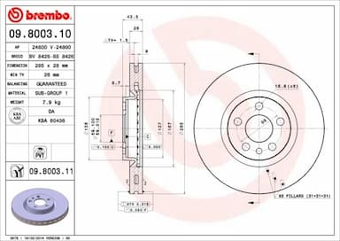 Bremžu diski BREMBO 09.8003.11 1