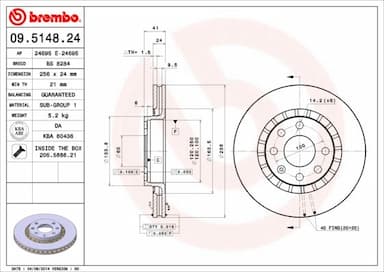 Bremžu diski BREMBO 09.5148.24 1