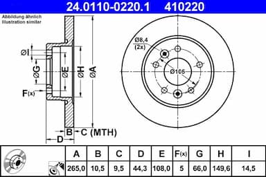 Bremžu diski ATE 24.0110-0220.1 1