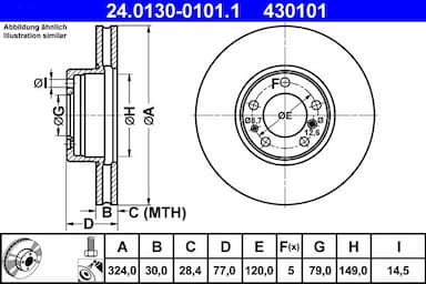 Bremžu diski ATE 24.0130-0101.1 1