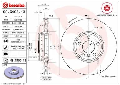 Bremžu diski BREMBO 09.C405.13 1