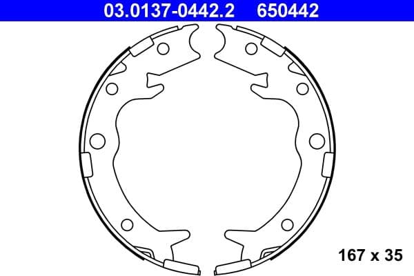 Bremžu loku kompl., Stāvbremze ATE 03.0137-0442.2 1