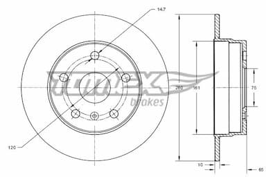 Bremžu diski TOMEX Brakes TX 74-00 1