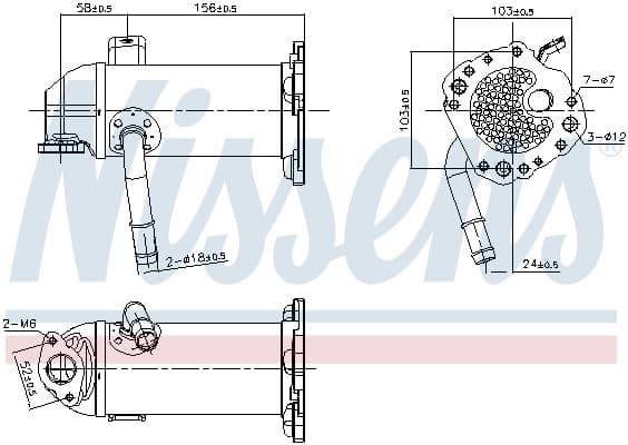 Radiators, Izplūdes gāzu recirkulācija NISSENS 989431 1