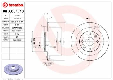 Bremžu diski BREMBO 08.6857.10 1