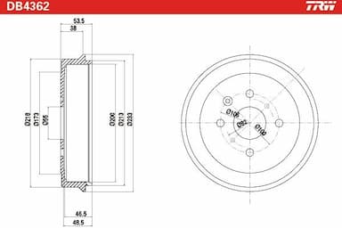 Bremžu trumulis TRW DB4362 2