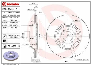 Bremžu diski BREMBO 09.A599.11 1