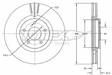 Bremžu diski TOMEX Brakes TX 71-84 1