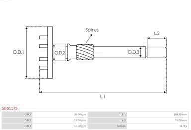 Remkomplekts, Starteris AS-PL SG0117S 4